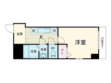 フェリチタ越谷駅前(1K/9階)の間取り写真