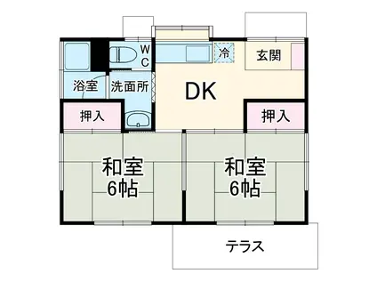 東武鉄道東上線 つきのわ駅 徒歩16分 1階建 築28年(2K)の間取り写真
