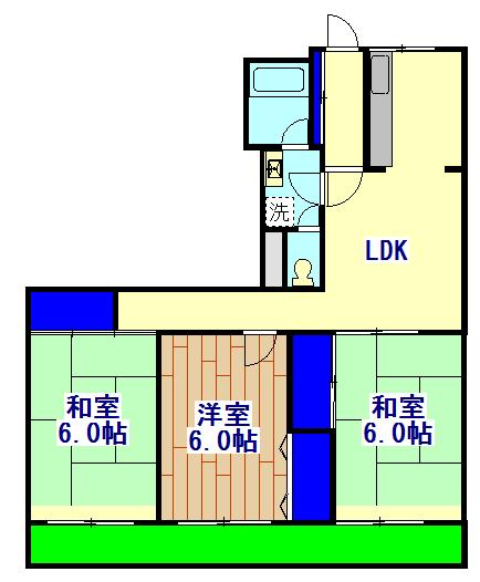 シティー行徳(3LDK/7階)の間取り写真