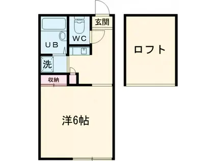 ノースドール(1K/2階)の間取り写真