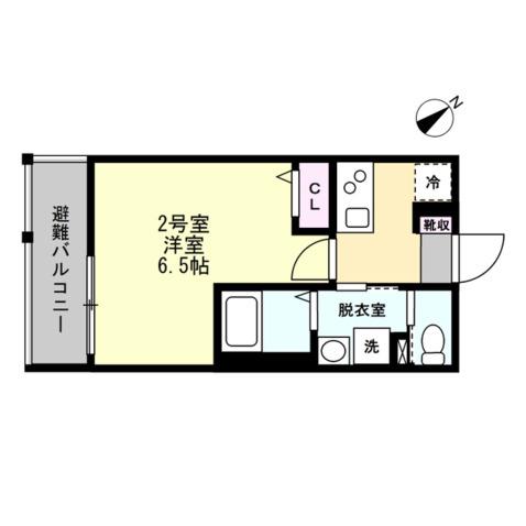 ベイルームプロスパー海老名(1K/1階)の間取り写真