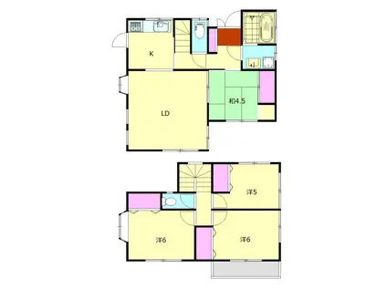 東海道本線 二宮駅 徒歩41分 2階建 築33年(4LDK)の間取り写真