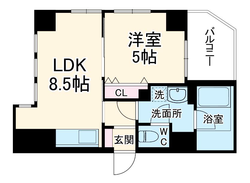 MSR京都二条城(1LDK/4階)の間取り写真