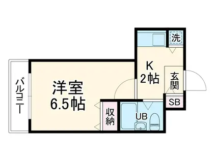 ジョイフル御池(1K/2階)の間取り写真