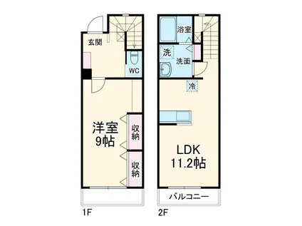 ウッドガーデン(1LDK)の間取り写真