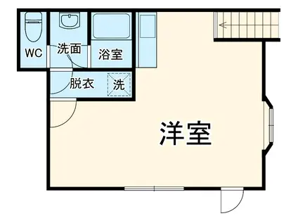 リバープール(ワンルーム/1階)の間取り写真