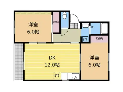 アーバンハイツ(2LDK/3階)の間取り写真