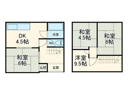 高山本線 那加駅 徒歩75分 2階建 築47年(4DK)の間取り写真