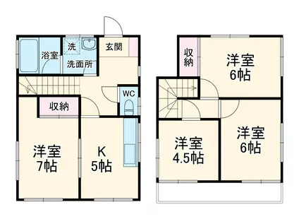 西武鉄道新宿線 南大塚駅 徒歩23分 2階建 築41年(4DK)の間取り写真