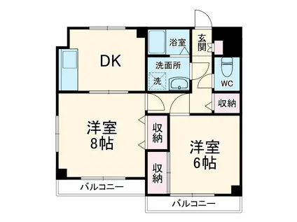 リヴェール(2DK/1階)の間取り写真