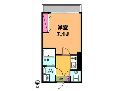 月村マンションNO.4(1K/2階)の間取り写真