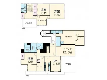 金光ビル(4LDK/3階)の間取り写真