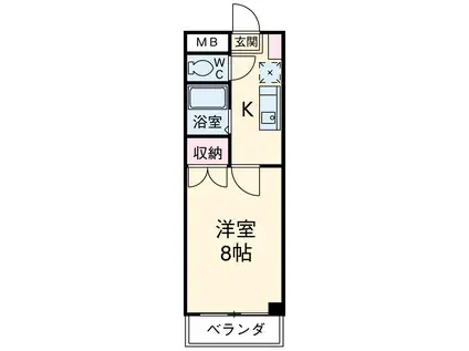 メタモルフゥォー中島(1K/3階)の間取り写真