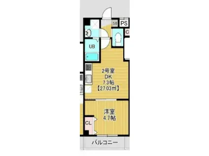 カイテキースⅤ(1DK/4階)の間取り写真