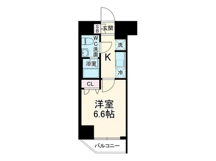 GENOVIA横浜関内2 SKYGARDEN(1K/5階)の間取り写真