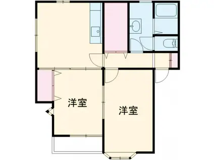 ドリーム(2DK/1階)の間取り写真