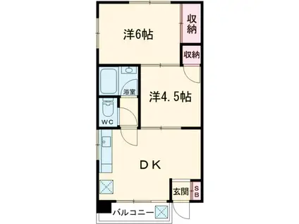 ハイツカネヨ(2DK/3階)の間取り写真