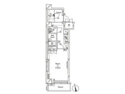 レジオス世田谷尾山台(1K/1階)の間取り写真
