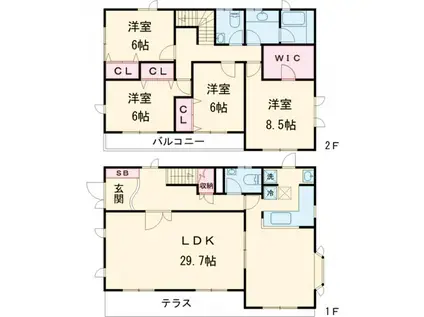 東急大井町線 尾山台駅 徒歩8分 2階建 築35年(4LDK)の間取り写真