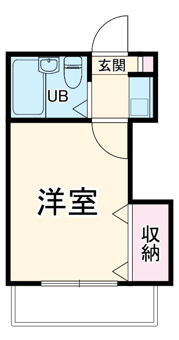 パレス海老名(1K/1階)の間取り写真