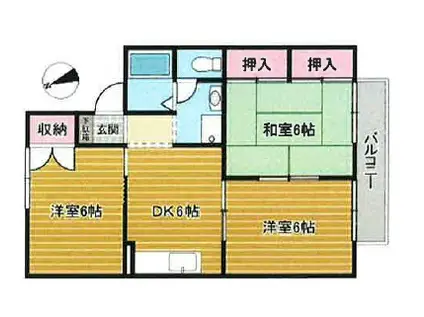 メゾンルミエール(3DK/1階)の間取り写真