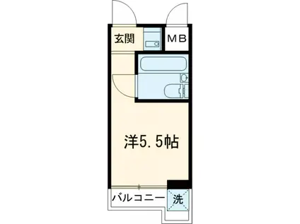 トップルーム都立大学(ワンルーム/2階)の間取り写真