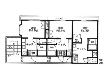 宇奈月第八コーポ(1K/1階)の間取り写真