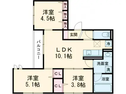 セレスティア高島平Ⅱ(3LDK/3階)の間取り写真