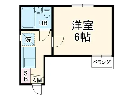アネックス武蔵浦和2期(1K/1階)の間取り写真