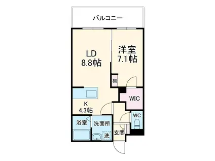 菊川市加茂第2ドゥプランニングマンション(1LDK/3階)の間取り写真