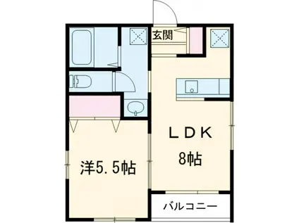 アリエッタ(1LDK/1階)の間取り写真