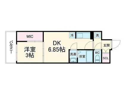 シエーナグランデ四条烏丸(1DK/1階)の間取り写真