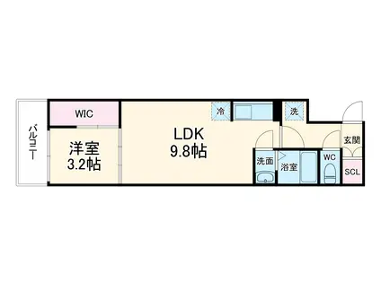 シエーナグランデ四条烏丸(1LDK/1階)の間取り写真