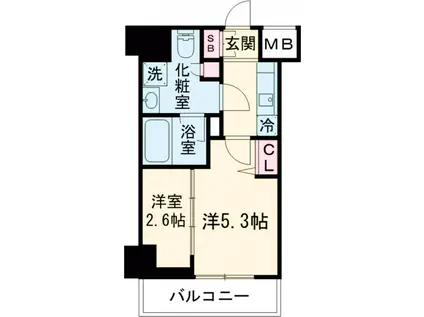 ミライズ新小岩マーロ(2K/10階)の間取り写真