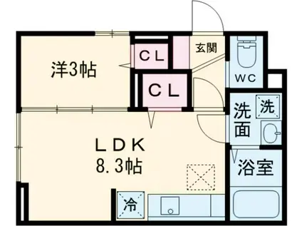 セレスティア柴又Ⅳ(1LDK/1階)の間取り写真
