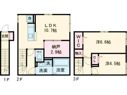 セレスティア柴又Ⅳ(2SLDK/1階)の間取り写真