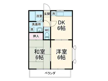 さくらコーポⅡ(2DK/2階)の間取り写真