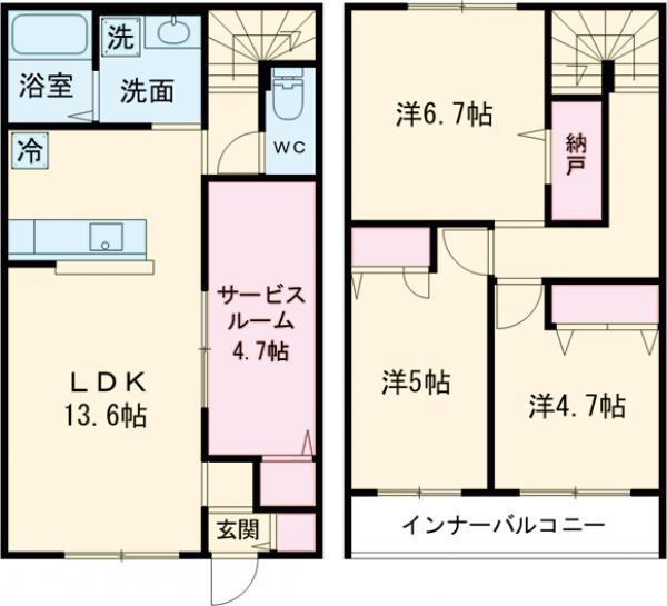 CLAIR HEIM(3SLDK)の間取り写真