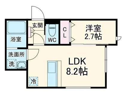 KEIAI RESIDENCE 大和田Ⅱ(1LDK/2階)の間取り写真