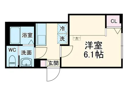 KEIAI RESIDENCE 大和田Ⅱ(1K/3階)の間取り写真