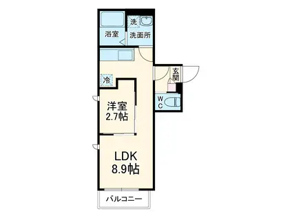 KEIAI RESIDENCE 大和田Ⅱ(1LDK/3階)の間取り写真