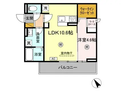 エルブ・バレ(1LDK/3階)の間取り写真