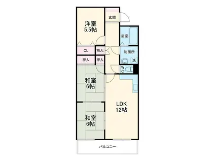 ベルビレッジ上汐田(2LDK/7階)の間取り写真