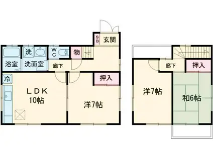東京地下鉄千代田線 代々木上原駅 徒歩8分 2階建 築25年(3LDK)の間取り写真