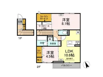 CAMINO COMODO(2SLDK/2階)の間取り写真
