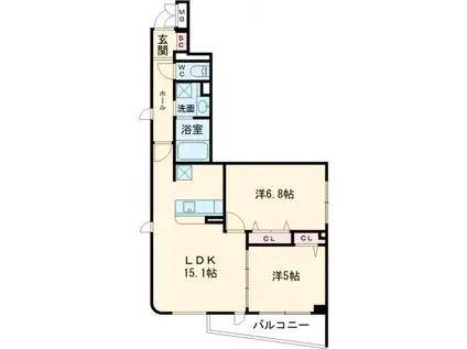 A-3 ASAGAYA RESIDENCE(2LDK/1階)の間取り写真