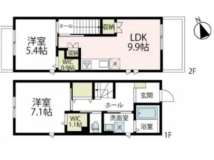 湘南モノレール 湘南江の島駅 徒歩5分 2階建 新築(2LDK)の間取り写真