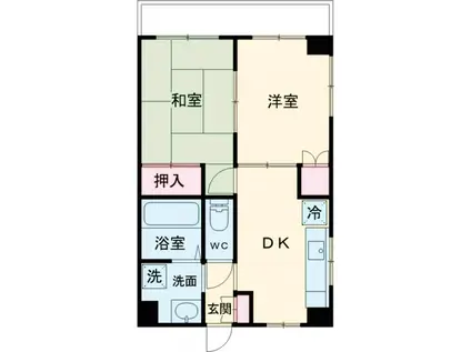 市川ビル(2DK/3階)の間取り写真