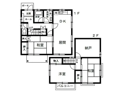 東武鉄道野田線 川間駅 徒歩13分 2階建 築48年(3SLDK)の間取り写真