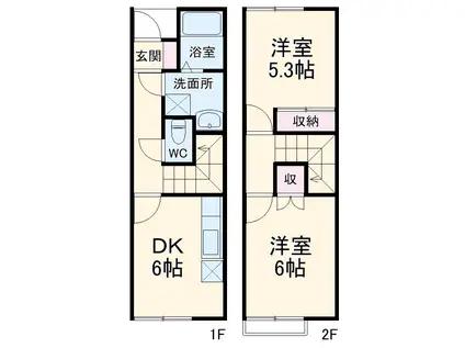 メインシティガーデン ブライト(2DK)の間取り写真
